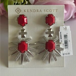 NWT Kendra Scott Allie earrings in silver bright red